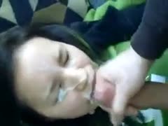 Adorable Asian playgirl with brunette hair didn't mind offensive facial expressions.